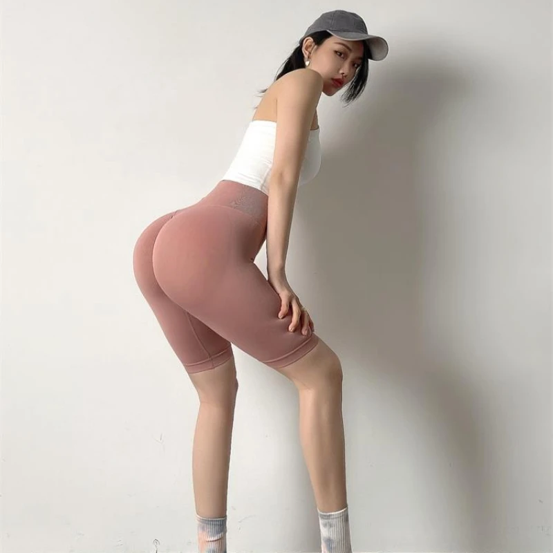 

MITAOGIRL New Spring Leggings Women Nylon Quick Dry Seamless Short Yoga Pants Push Up Gym Workout Comfortable Leggings