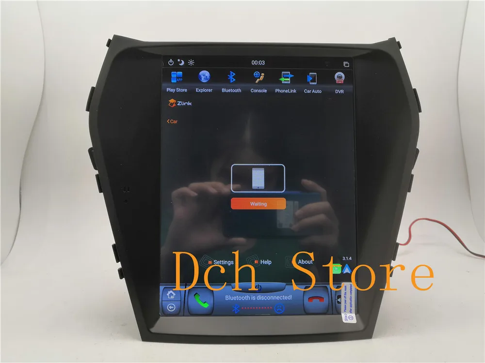 10,4 ''Tesla стиль Android 8,1 автомобильный DVD gps плеер для hyundai santa Fe Ix45 2013 PX6 CARPLAY ips