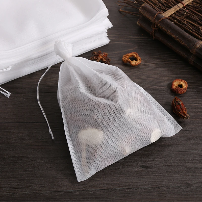 Food Grade Disposable Tea Bags Drawstring Filter For Infuser Spice Non-woven Fabric Filters Teabag Empty | Дом и сад