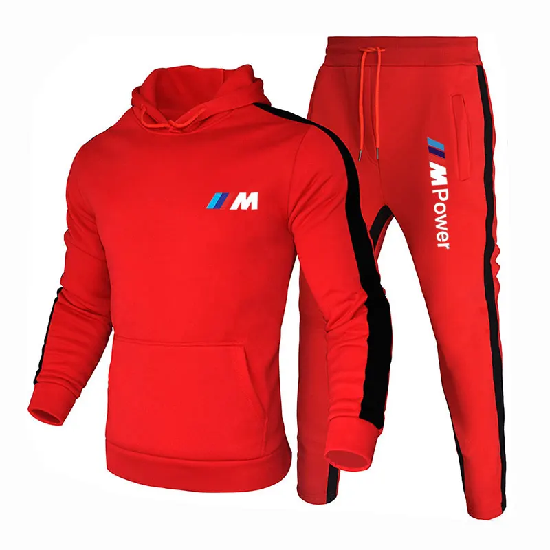 

NEW BMW Men's Sports Running Suit Trousers And Clothes 2 Pieces Fashion Cotton Tracksuits Hoodie Sport Sets Jogging Pullover 3XL