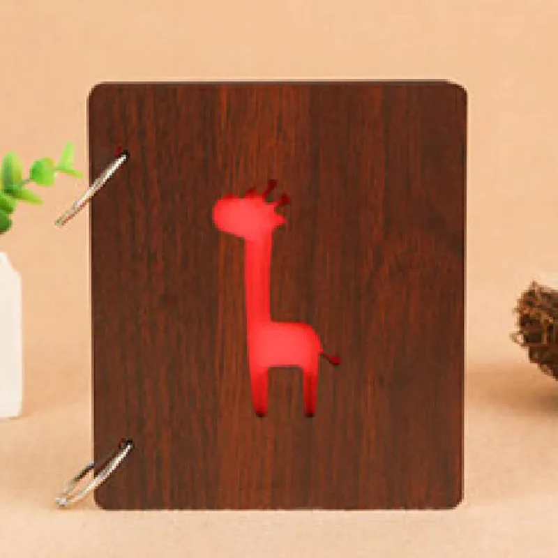 5 дюймов DIY красного дерева полые Interleaf фотоальбом Детский подарок с отрывными