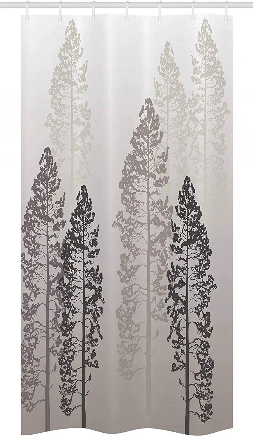 Занавеска для душа в деревенском стиле сосновые деревья на лесу фоновая