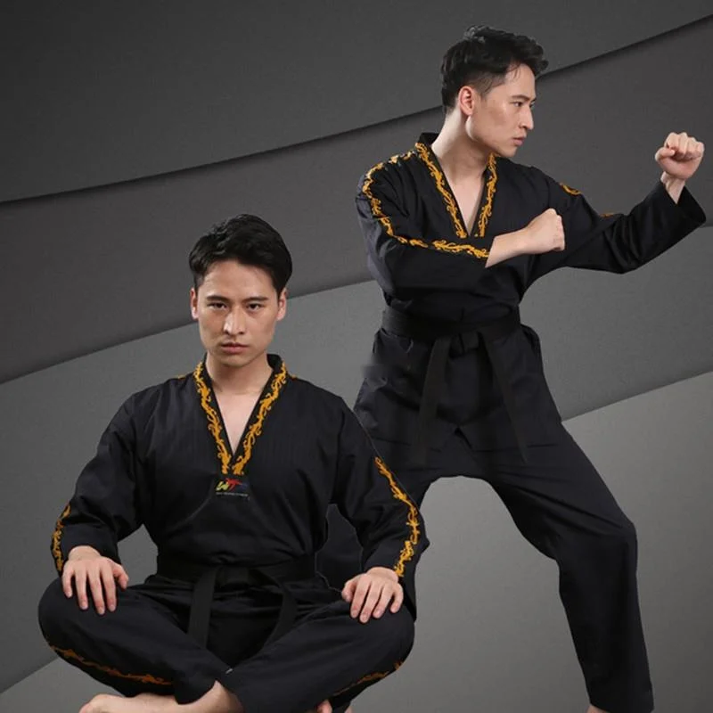 

Professional Adult Children's Taekwondo Suit Long Sleeve Men Women Tae kwon do Clothing Karate Training Clothes China Dragon