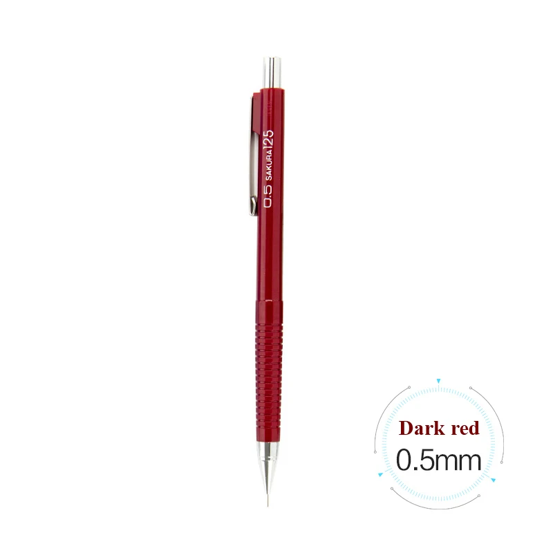 0.5mm Dark red SAKURA XS-125 механический автоматический карандаш Карандаш для занятий 0,3/0,5/0,7/0,9 мм для рисования и письма офисные школьные принадлежности - Цвет: 0.5mm Dark red