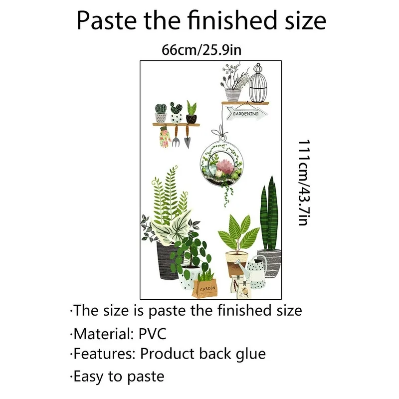 

Garden Potted Plant Bonsai Flower Wall Stickers for Girls Room Home Decor Living Room DIY Wall Decals PVC Mural Self-adhesive