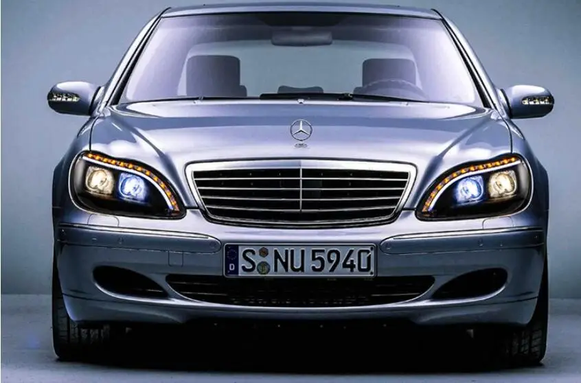 2 шт. 1998~ 2005y бампер автомобиля головной светильник для Mercedes Benz W220 туман S280 S320 S350 S500 S600 головной светильник W220 линзы прожекторного типа светильник