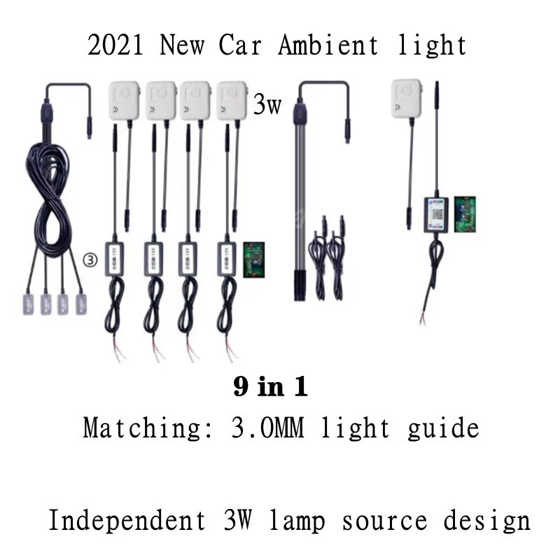 9 в 1 3 Вт супер красный зелёный синий без нитки окружающий светильник управление
