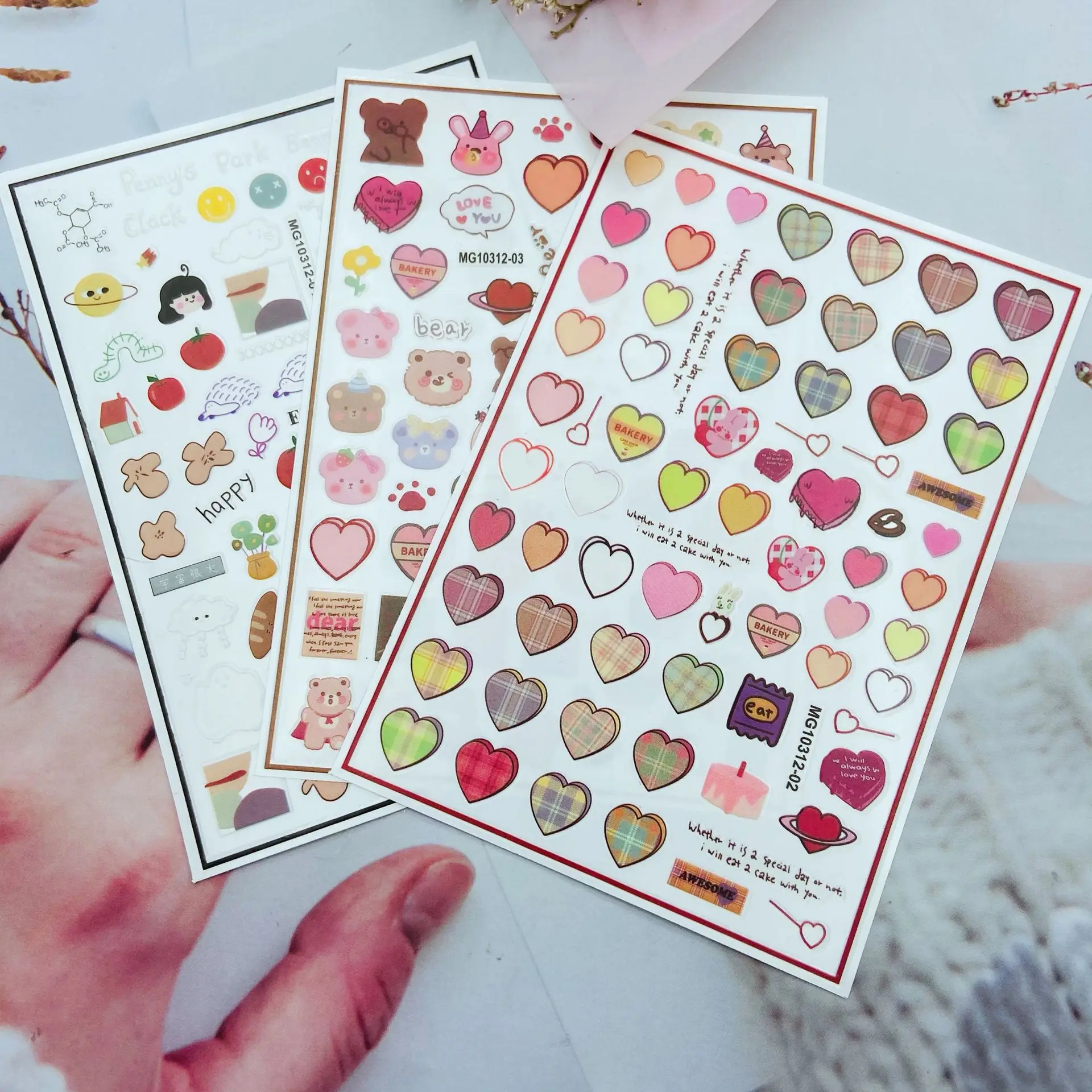 

3D Nail Sticker Cartoon Love Design DIY Tips Nail Art Decoration Packaging Self-adhesive Transfer Decal Slider