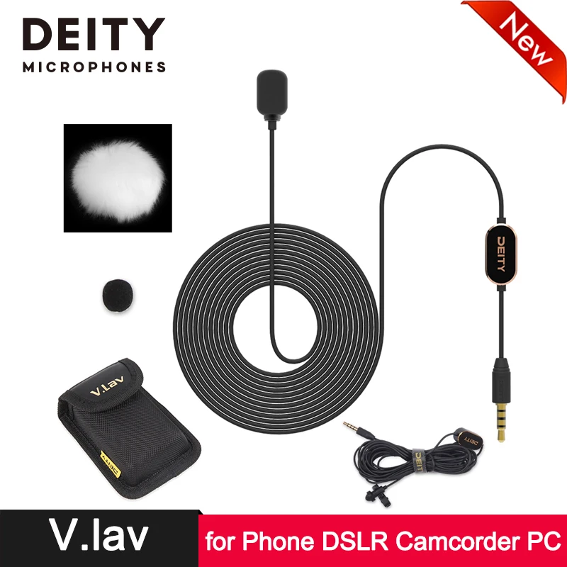 DEITY Professional Lapel Condenser Lavalier Microphone for SLR Camera Smartphone Pad Tablet PC Computer Camcorder Audio Recorder |