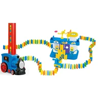 kids domino train car set sound light automatic laying domino brick colorful dominoes blocks game educational diy toy gift