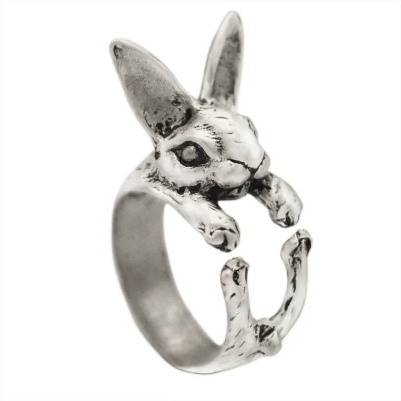 

Adjustable Vintage Hippie Chic Handmade Rabbit Bunny Animal Knuckles Rings For Women Girls Charm Gift Fashion Jewelry