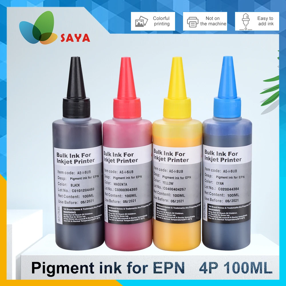 Пигментные чернила для Epson WorkForce WF-3620DWF WF-3640DTWF WF-7110DTW WF-7610DWF принтер C M Y K 4 цвета 400 мл
