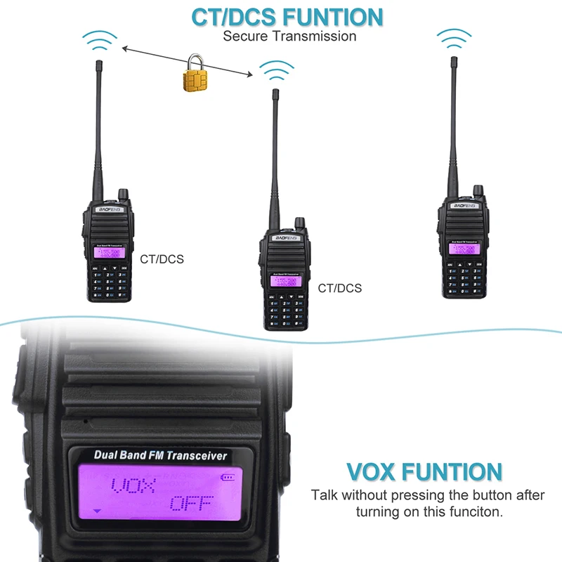 Baofeng UV-82 портативная рация UV 82 портативная двухсторонняя рация двойная PTT Ham CB радиостанция укв 8 Вт 10 км UV82 охотничий трансивер