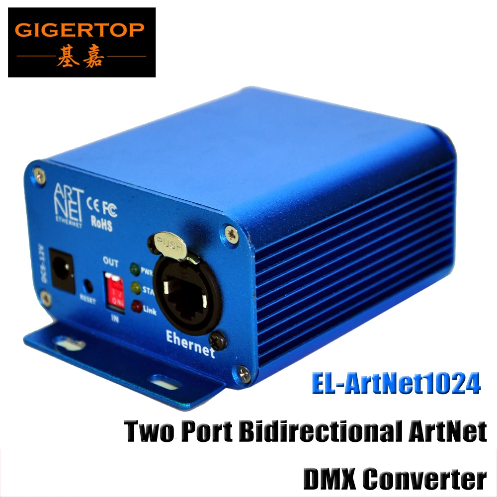 TIPTOP EL ArtNet1024 два порта двунаправленный ArtNet/конвертер DMX Стандартный DMX512 Выход RJ45 сетевой разъем Sulite/DMX LAN512
