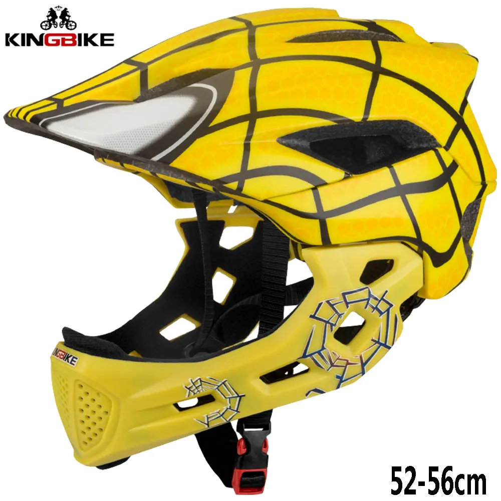 J-266-Yellow KINGBIKE Детский велосипедный шлем, велосипедный шлем с полным лицом, Детский защитный шлем для верховой езды, скейтборда, шлем для катания на роликах, спортивный защитный шлем - Цвет: J-266-Yellow