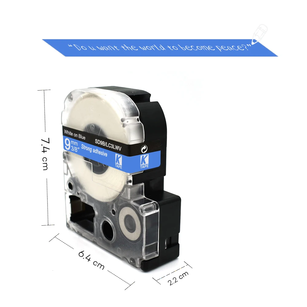 Лента для этикеток Epson 9 мм белая на синем SD9B LC3LWV лента печатной машинки KingJim