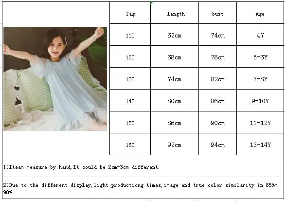 Ночная рубашка для девочек хлопковая однотонная на возраст 4 6 8 10 12 14 лет |