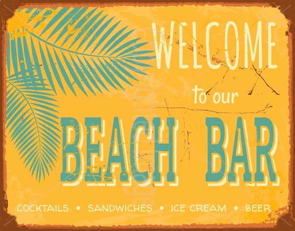 

Welcome to Beach Bar Large Metal Tin Sign Poster Vintage Style Wall Decor home sweet home sign home decor