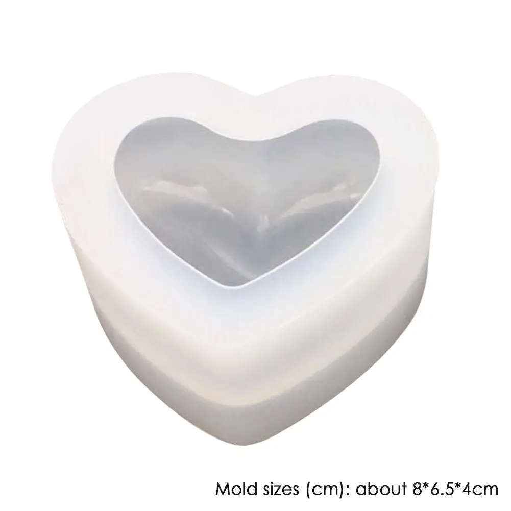 Сердце Форма 3D из хрустальной эпоксидной пресс-форма стерео зеркало с рисунком в