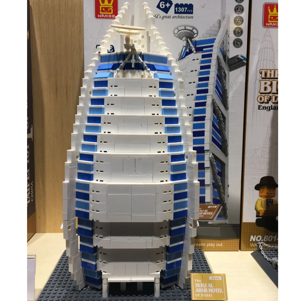 

WANGE World Famous Architecture Building Blocks DIY Assemble Self-Locking Bricks Toys For Children 1307pcs Bricks No.8018