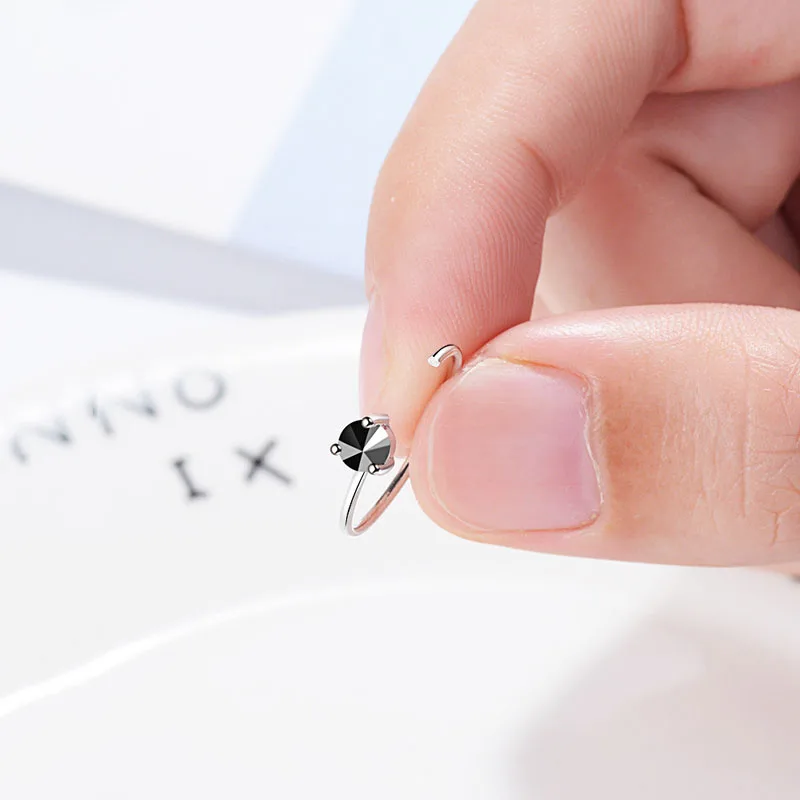 MEETSOFT посеребренное Открытое кольцо для женщин простой Регулируемый Круг