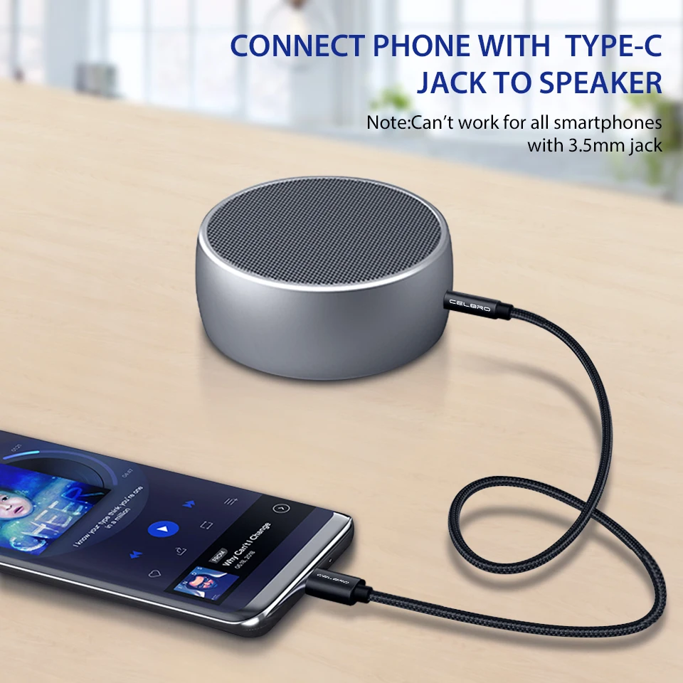 1 м портативный кабель с разъемом типа c до 3 5 мм аудио Aux нейлоновой оплеткой USB C