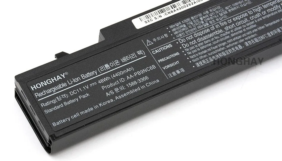 HONGHAY AA-PB9NC6B Аккумулятор для ноутбука Samsung PB9NS6B PB9NC6B R580 Q460 R468 R525 R429 300e4a RV511 R528 RV420 RV508 355v5c R428
