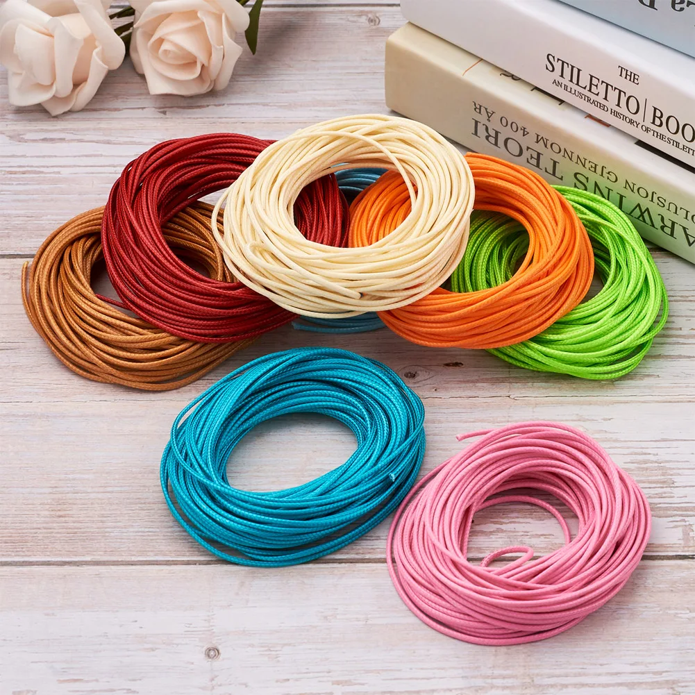 25 Bundles 1mm 1.5mm Colorful Waxed Polyester Round Cord Thread String Strap Necklace Rope For Bracelet DIY Jewelry Making diy female money hand string of the mythical wild animal oil wax rope amber round pearl silver bracelet in summer