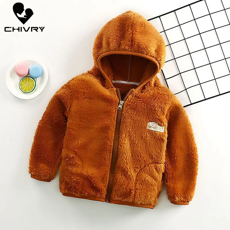 Шерстяное пальто на молнии с капюшоном для мальчиков и девочек верхняя одежда