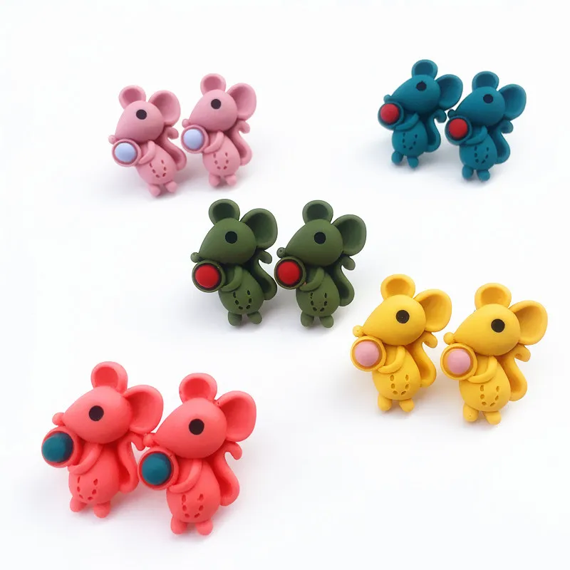 2020new модные милые серьги-гвоздики с мышкой из мультфильма для женщин корейские