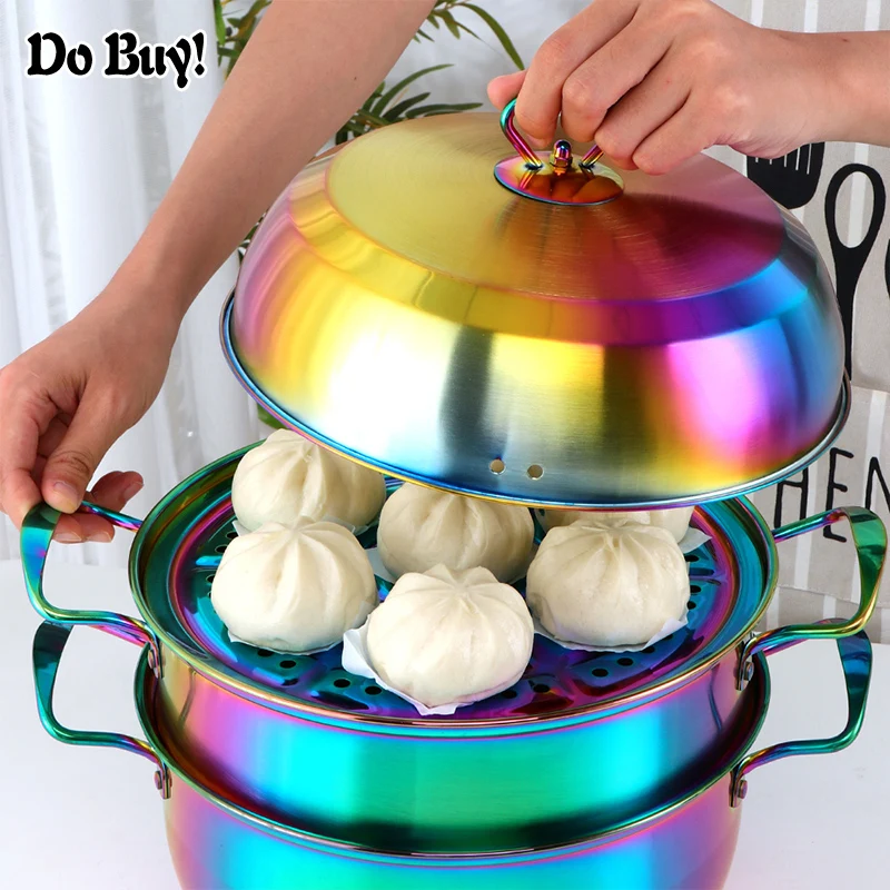 1 шт. кастрюля для отпаривания из нержавеющей стали трехслойная толстая Золотая