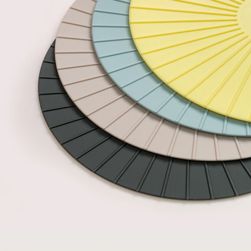 

2 PC Nordic Modern Silicone Waterproof Oilproof Non-Slip Round Mat Hot Pad Coasters Home Kitchen Dining Table Accessories