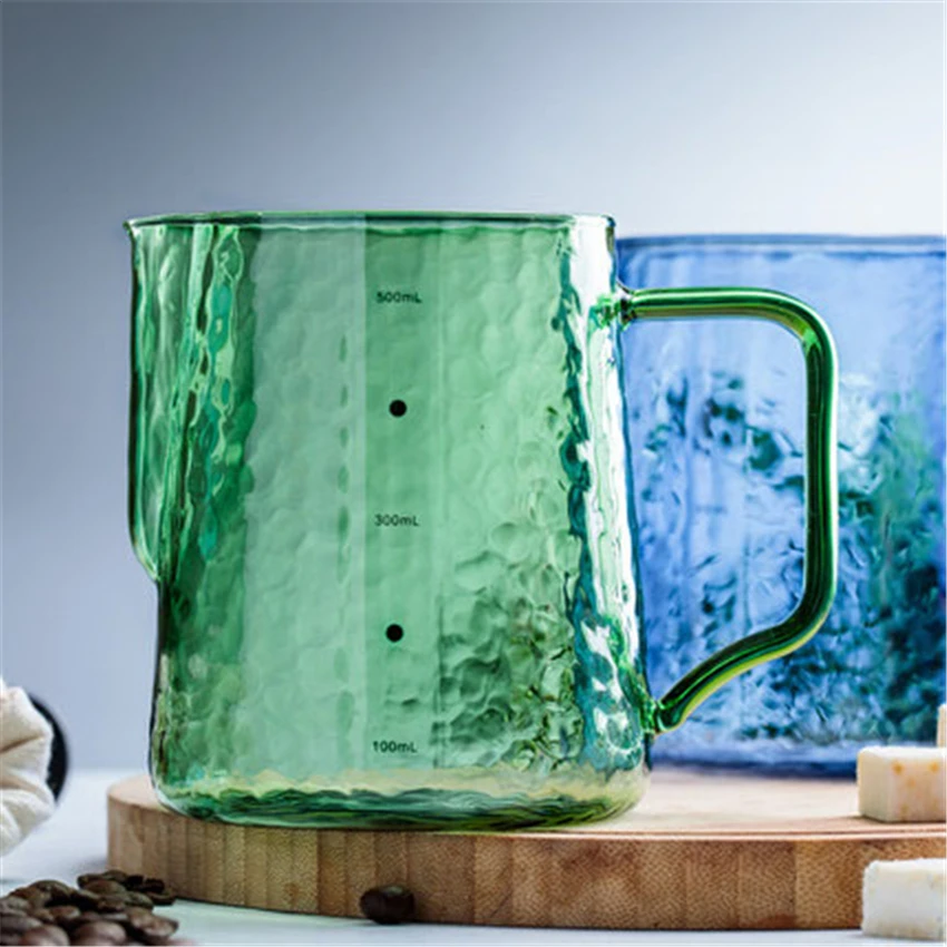 

500ml Glass Frothing Pitcher Milk Cup Latte Milk Jug Coffee Milk Cup Frother Milk Espresso Frothing Tool Coffeware