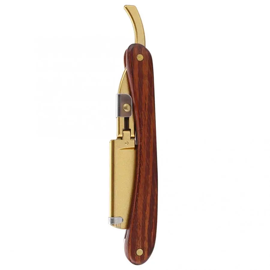 Shaving Blades Wooden Handle Men Manual Razor Classic Barber Shaver Foldable Hair Beard Knife | Красота и здоровье