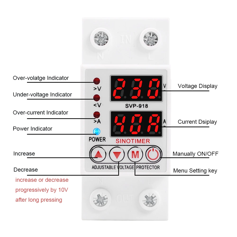 Реле напряжения трехфазное 63а. Защитное реле напряжения tovpd 1-40. Реле напряжения 163. Sinotimer реле напряжения. Реле напряжения томзн инструкция.