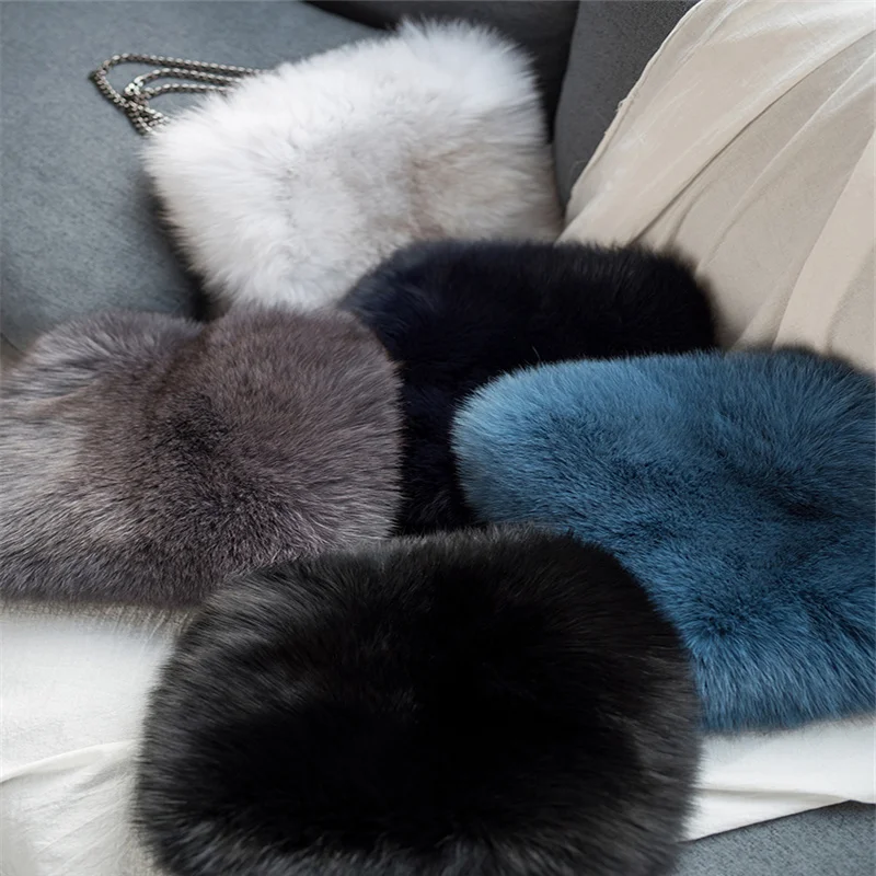 New Style 100% Fox Fur Messenger Bag Ladies 2021 Fashion Fur One Shoulder Messenger Bag Ladies Chain Travel Small Handbag