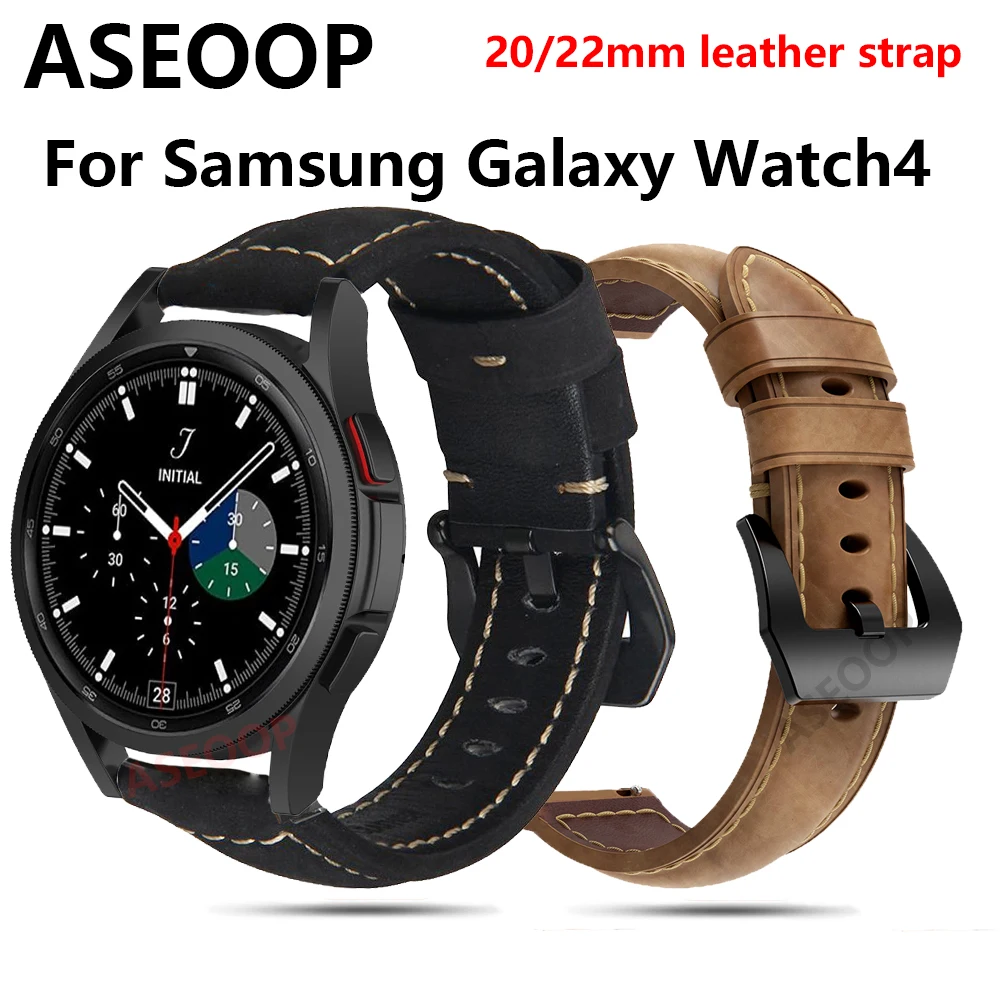 

Ремешок из натуральной кожи для Samsung Galaxy Watch 42 46/Watch 4 40 44 мм/Watch 4 Classic 42 46 Active 2