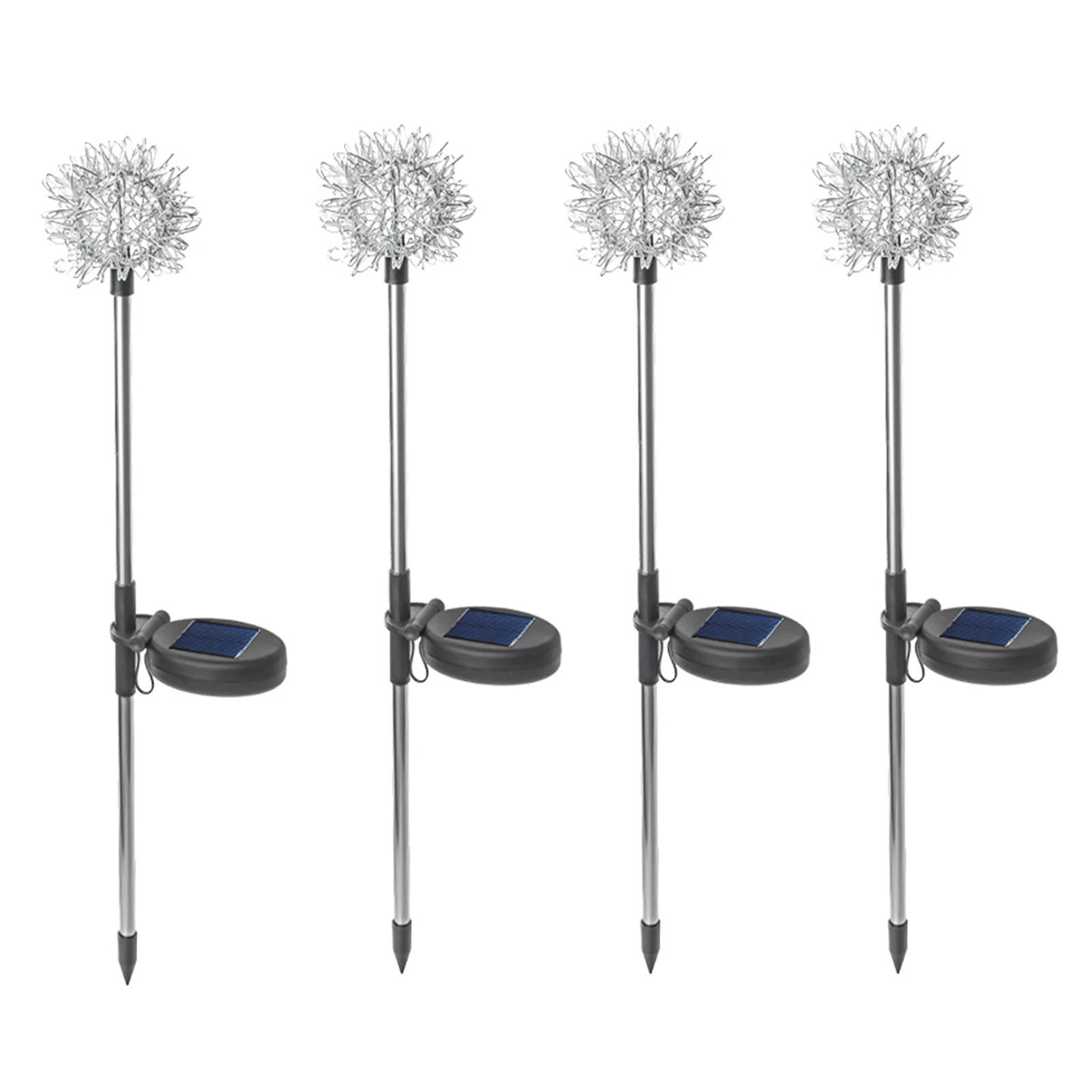 

4pcs Driveway Lawn LED Ball Landscape Auto On Off Outdoor Garden Party Pathway Decor Solar Light Patio Porch Stainless Steel