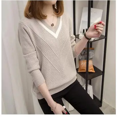 

Sweater2021 autumn/winter sweater women's pullover new V-neck student short sweater Women's sweater Mujer Sueter