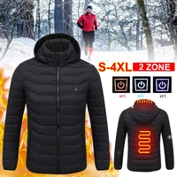 2 areas heated jackets men women winter outdoor electric heating jackets usb charge thermal coat for skiing camping heatedjacket