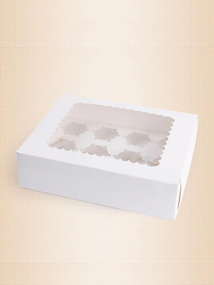 

5 шт., картонные коробки для кексов, 12 Ячеек