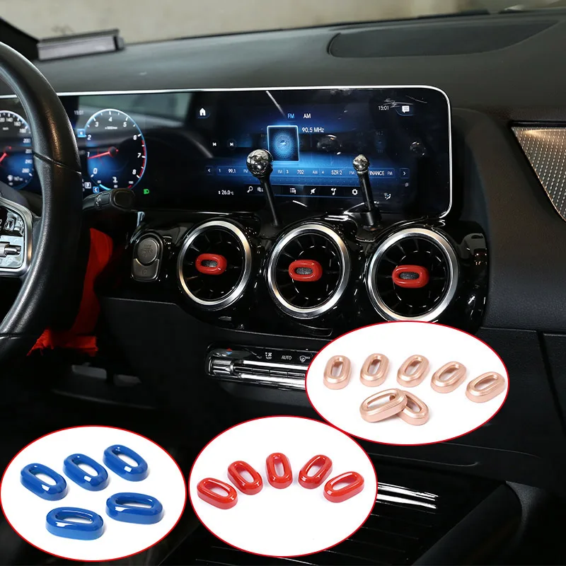

Для Mercedes-Benz A B-Class GLA/GLB/CLA ABS красная Автомобильная Центральная Регулировка выпускного отверстия воздуха декоративная крышка рычага автомоби...