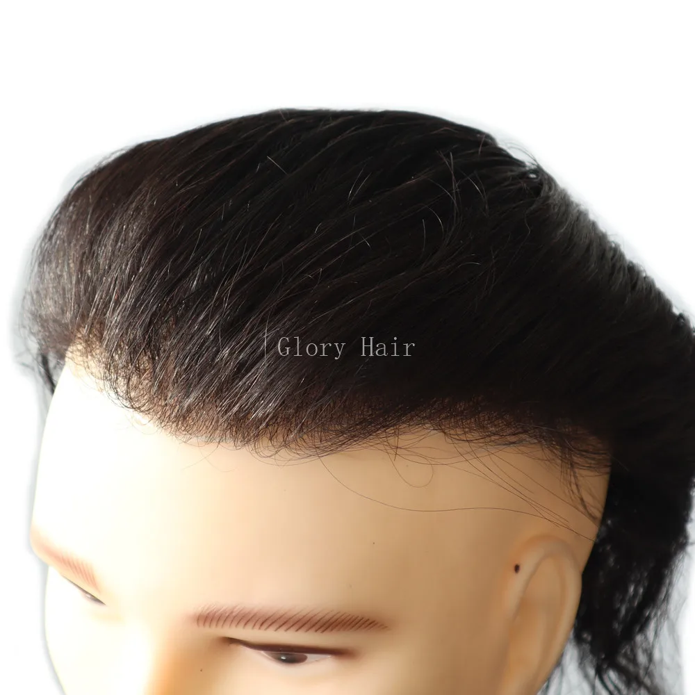 

CN-NG Undetectable Hairline Men Wig Super Thin Skin Human Hair System 90% Density Natural Hair Unit