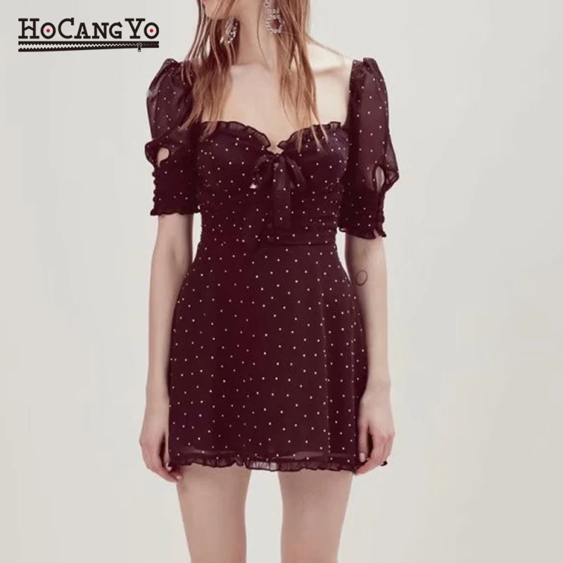 Новое шифоновое женское платье кружевное глубокий v образный вырез бант