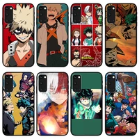my hero academia black silicone phone case for samsung galaxy s8 s9 s10 s20 s21 ultra plus note 20 10 a51 a50 a71 a52