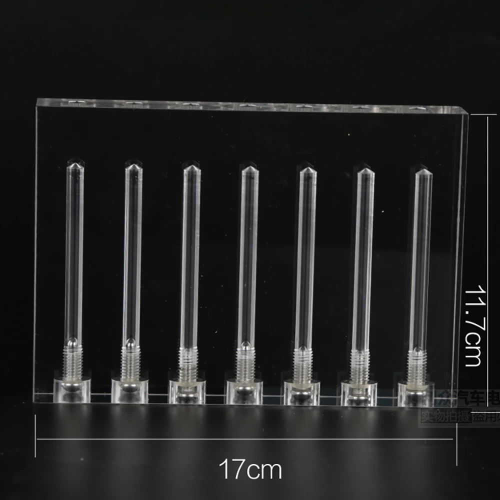

7 Tubes Automobile Oil Quality Comparator Transmission Oil Viscosity Tester Comparator Transparent Glass Reversible Tester