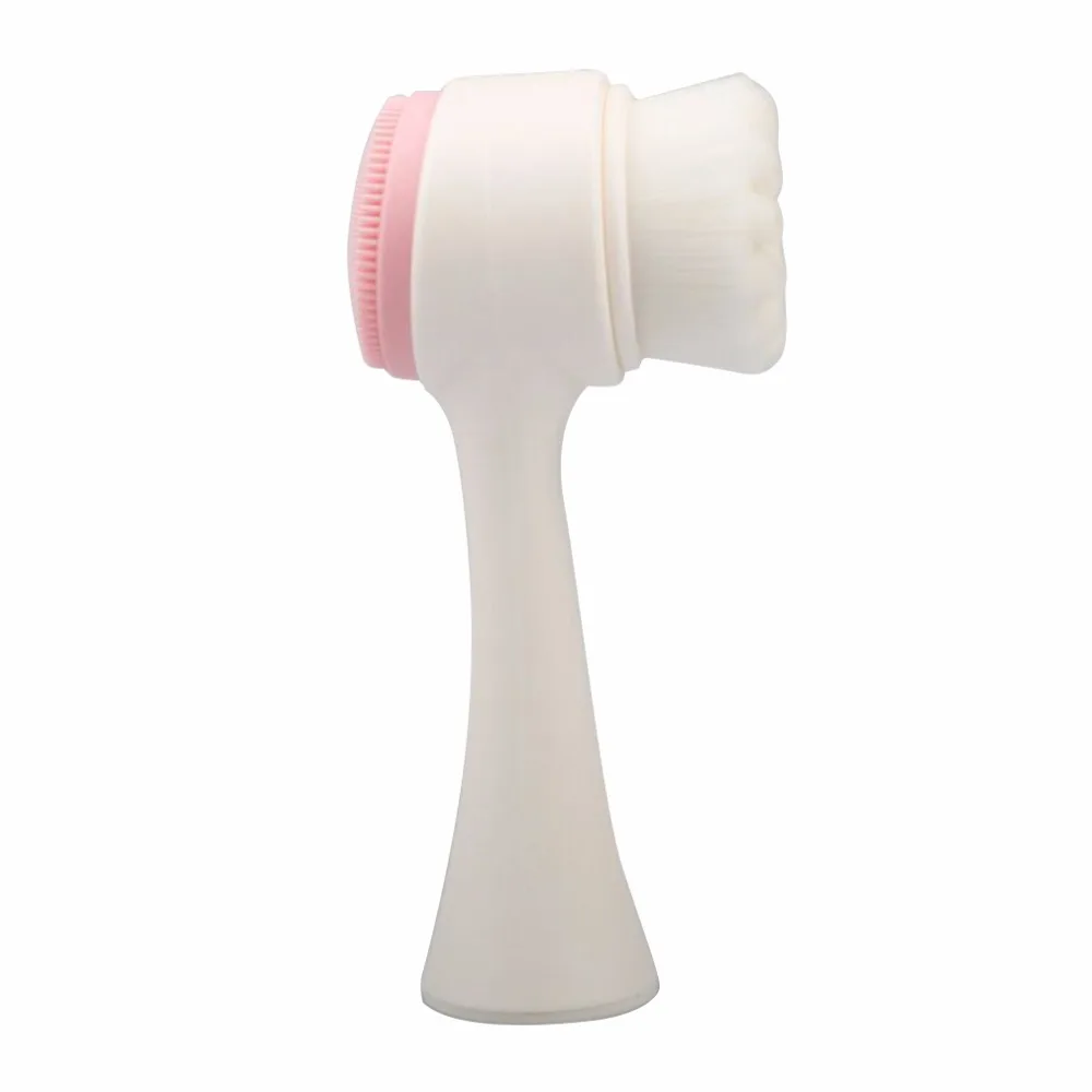 

Silicone Facial Cleanser Brush Double Side Portable Size 3D Face Cleaning Vibration Massage Face Washing Product Skin Care Tool