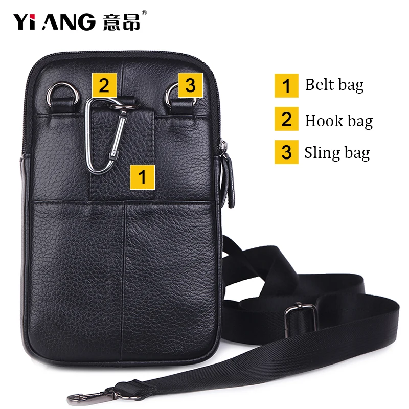 Фирменные мужские мини сумки через плечо из натуральной кожи маленький