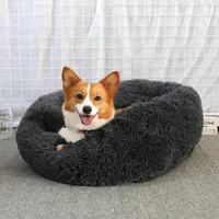 dog bed long plush breathable and super cozy fleece bed for small dog and cat donut cat house spacious and comfortable pet bed