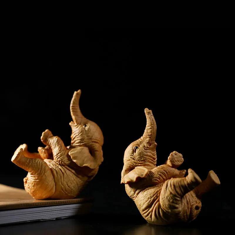 Лидер продаж 8 5 см жёлтые деревянные фигурки слона статуя деревянная кукольная
